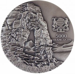 Chad 2017 5000 Francs Libyan Desert Glass Meteorite Art 5oz Silver Coin 2