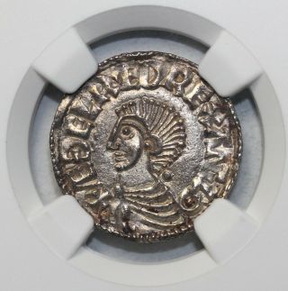 England Anglo Saxon Viking King Aethelred II Silver Penny S.  1151 NGC MS62 Coin 2