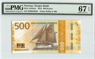 Norway 2018 Pmg Gem Unc 67 Epq 500 Kroner