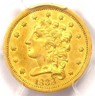 1838 Classic Gold Quarter Eagle $2.  50 - Certified Pcgs Au Details - Rare Coin