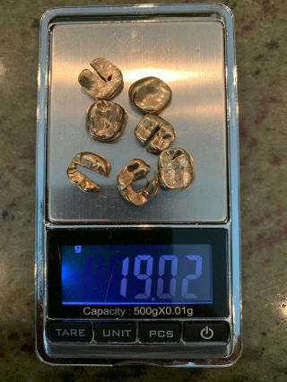 Gold Dental Crowns - 19.  06 Grams - And