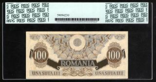 ROMANIA - 100 LEI 1947 SPECIMEN DECEMBER Graded PCGS 66PPQ - 2