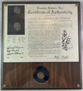 Spanish Shipwreck 4 Reale Silver Coin W Nuestra Senora De Atocha Spain