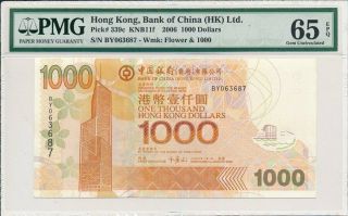 Bank Of China Hong Kong $1000 2006 Pmg 65epq