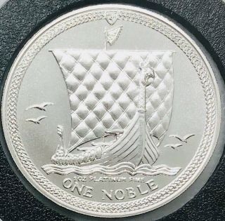 1985 - Isle Of Man 1 Oz.  9995 Fine Platinum Noble Coin - Gem Bu In Coin Capsule