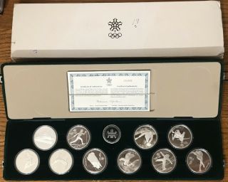 1988 Canada Olympic 10 Coin Set,  Sterling Silver $20 Coins,  And