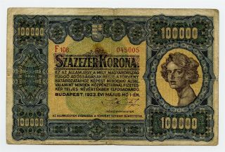 Hungary 1923 100000 Korona P 72a - Pvv