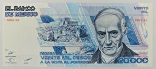 El Banco De Mexico 20000 Pesos Bank Note 1987
