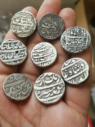 Mughal Empire Joblot 8 Coins India Hindu Mughal Shah Moghal Kalima