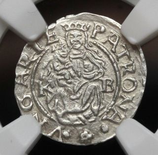 Hungary.  Silver Denar,  Maximilian Ii,  1566 - Kb,  Ngc Ms63