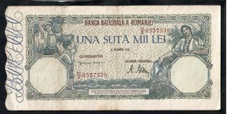 100000 Lei From Romania 1946