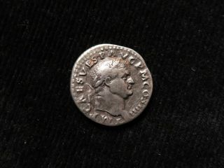 Vespasian Silver Denarius,  Regular Series,  Rome 72 A.  D.