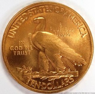 1910 Indian Head Eagle US American $10 Ten Dollar Gold Coin 3