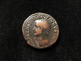 Tiberius Copper As,  Rome 22 - 23 A.  D. ,  Bare Headed Bust Left / Legend.
