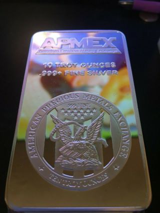 10 oz Apmex Silver Bars - (100 oz Total).  999 fine 3