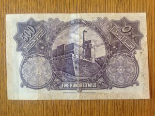 Palestine Currency Board British Mandate 500 Mils 1939 2