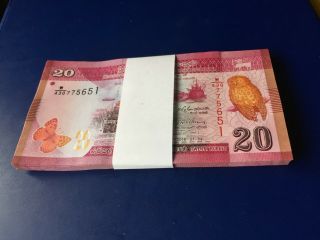 Sri Lanka Ceylon 20 Rupees 2016 Half Bundle (50 Notes) Unc & In Cons; Nos