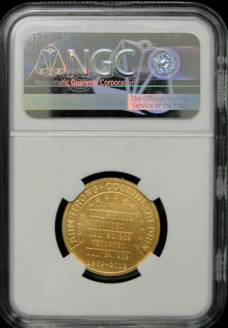Apollo 11 50th Robbins Medal 1/2 oz Gold First Day Issue NGC PF70 Matte W Box 2