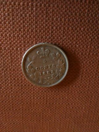 Canada 5 Cent (victoria) 1883 H Silver Coin