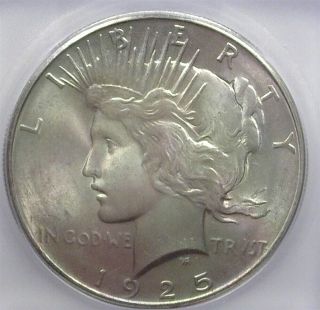 1925 Peace Silver Dollar Icg Ms67 Rare This Valued At $3,  000