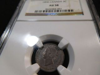 Canada 1898 5 Cents Ngc Au - 58 No Tax