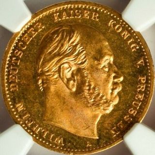 Germany Prussia Gold 10 Mark 1872 Ngc Ms 67 Unc
