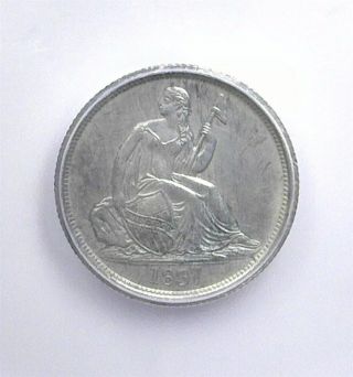 1837 Capped Bust Silver 10 Cents - No Stars,  Lg Date - Icg Ms63 Valued At $2,  000