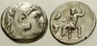 028.  Greek Silver Coin.  Alexander Iii.  Ar Tetradrachm.  Herakles / Zeus.  Avf