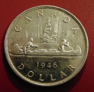 Canada 1946 Silver Dollar Canadian King George Vi Au - Unc