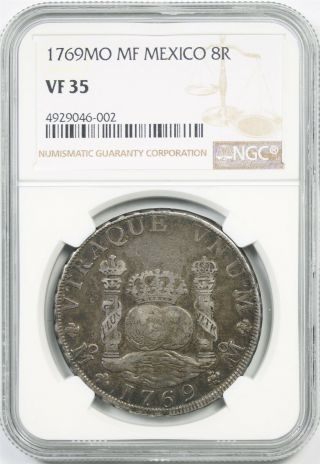 1769mo Mf Mexico 8r Ngc Vf 35 (pillar Dollar) Silver 8 Reales