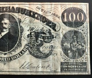 1862 $100 Virginia Treasury Note Richmond Bank Note 3