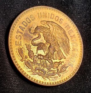 1959 Mexico 50 Centavos Large Copper Coin Red Uncirculated coin 2