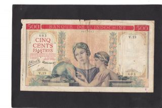 French Indochina 500 Piastres 1951 P - 83a G,