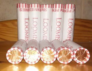 2019 - P Lincoln Cent Shield Penny 10 Uncirculated Bank Rolls 1 Roll 2018