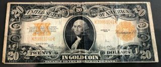1922 $20 Dollar United States Of America Bank Note Gold Certificate K39863041 A