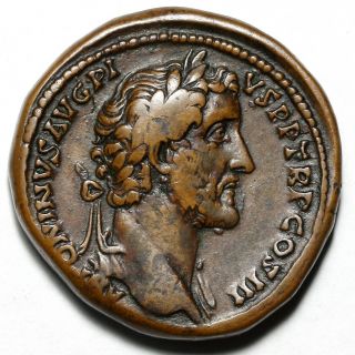 138 - 161 Ad Antoninus Pius Roman Imperial Ae Sestertius Coin