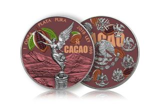 2018 Mexico 1 Onza Libertad Cacao 1 Oz Silver Coin