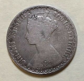 1859 Great Britain Gothic Queen Victoria Silver Florin Higher Grade Silver Coin