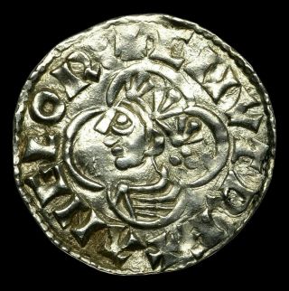 Anglo - Saxon,  Cnut (1016 - 1035) Rare Penny.  England.  Silver Coin