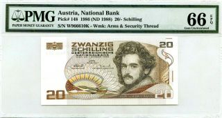 Austria 20/ - Schilling 1986 Nd 1988 National Bank Pick 148 Value $66