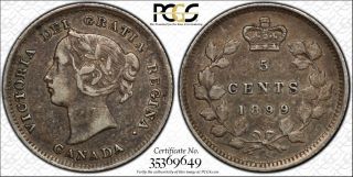1899 Xf40 Canada Silver Nickel 5c,  Pcgs Graded Extra Fine