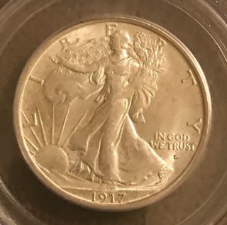 1917 - D.  Obverse Walking Liberty Half Dollar,  Pcgs Au58