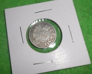 Great Britain 1871 Die 36 Silver 6 Pence Coin Sixpence
