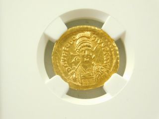 Ad 402 - 450 Easter Roman Empire Theodosian Ii Av Solidus Coin 4.  46g Ngc Ch Au