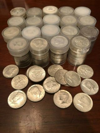 20 Rolls Total/400 Coins/18 Rolls 1964/2 Rolls Pre 1964/silver Half Dollars