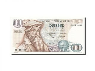 [ 262011] Belgium,  1000 Francs,  1961 - 1971,  Km:136b,  1975 - 05 - 22,  Unc (63)