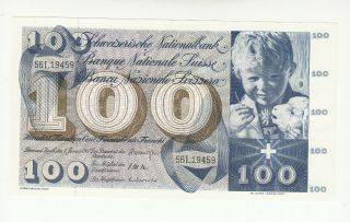 Switzerland 100 Francs 1967 Aunc/unc P49i