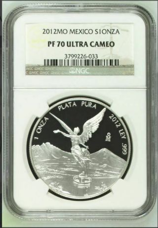 2012 Mexico 1oz Silver Libertad Proof Pf70 Ngc