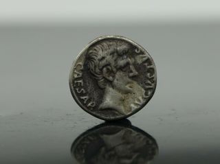 Roman Silver Coin Augustus Ar Republican Denarius 19 Bc