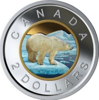 2019 Canada Paint Fine Silver Toonie Graded As Proof From Set